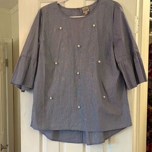 Como Vintage Lavender Blouse with Pearl Details